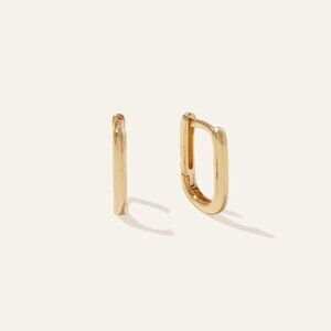 Quince Earrings Mini U Hoops 18K Gold NWT Recycled Materials